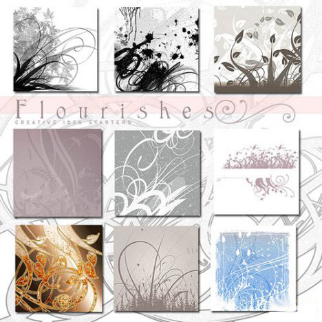 ����� ��� Photoshop - Rons Flourishes Brushes