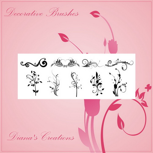 Decorative  &amp; Flower Brushes by Diana Creations  ������������ ����� - �����