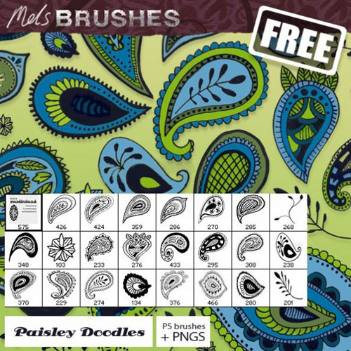 Brushes for Photoshop - Paisley Doodle