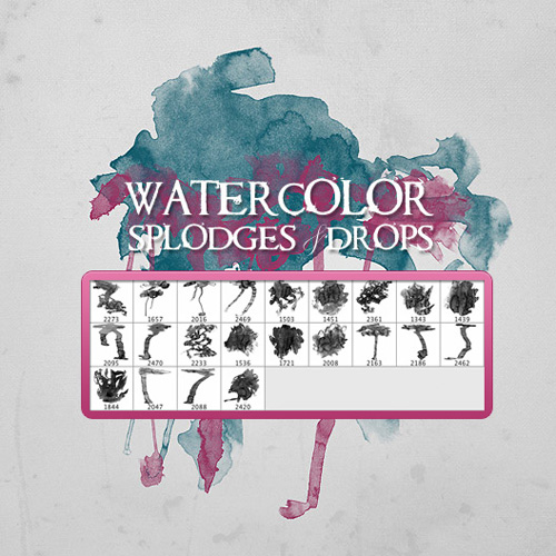 Watercolor Splodges and Drops