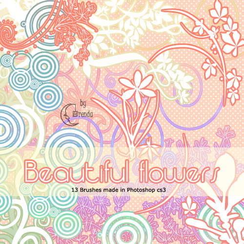 ����� ��� Photoshop - Beautiful Flowers Brushes by Brenda