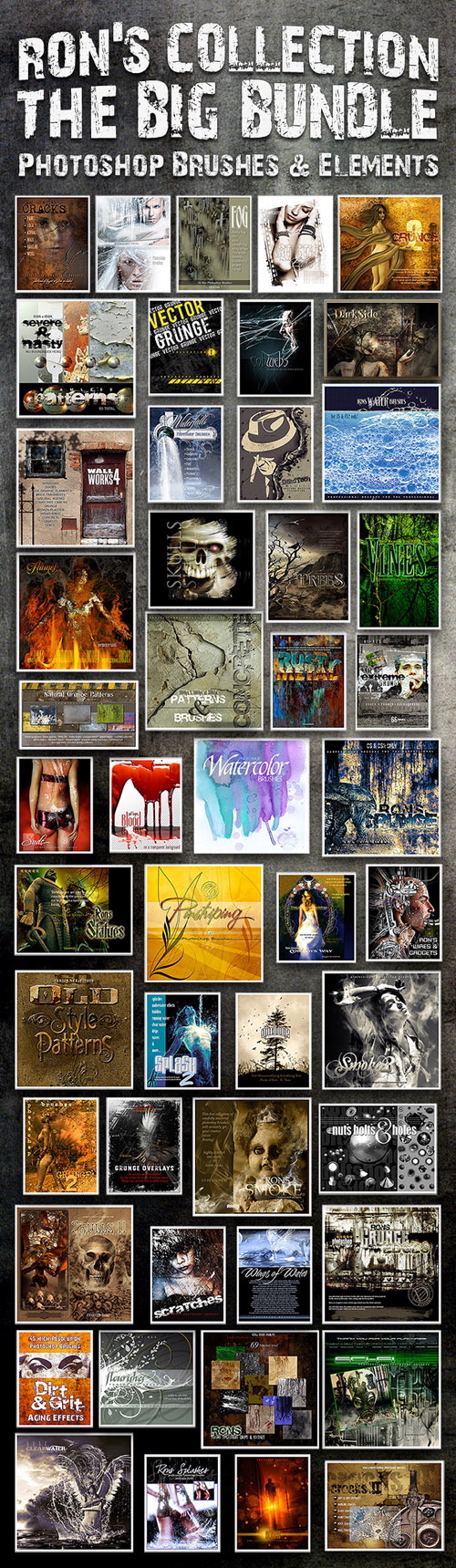 Rons Photoshop Brushes &amp; PSD Sources Big Bundle 2011