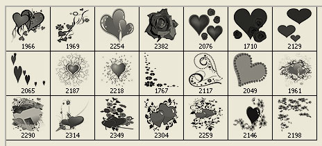 ����� ��� Photoshop - Heart and Flower Brushes