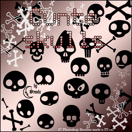 ����� ��� Photoshop - Skulls Brushes by Brenda