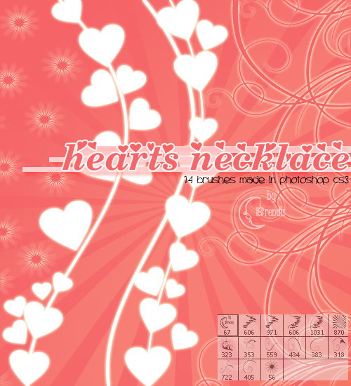 ����� ��� Photoshop - Hearts necklace Brushes by Brenda