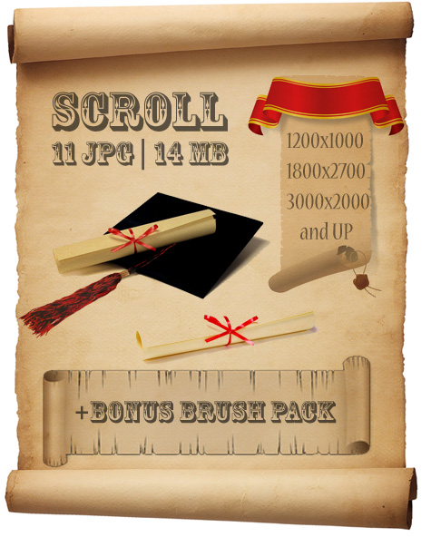 Scroll Set + Brush Pack - ����� ������� � ����� ��� Photoshop