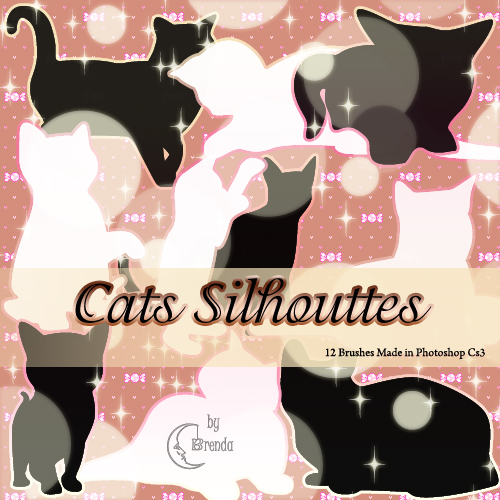����� ��� Photoshop - Cats Silhouettes Brushes by Brenda