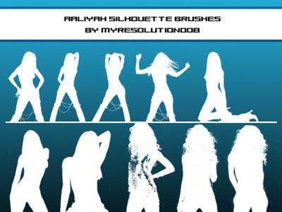 Women Silhouettes - Photoshop Brushes