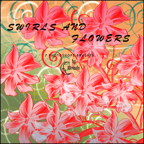 ����� ��� Photoshop - Swirls and Roses Brushes by Brenda