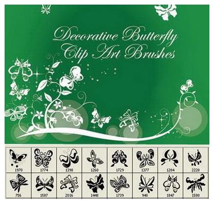 Decorative Butterflies Photoshop Brushes
