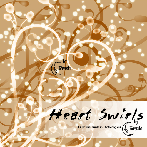 ����� ��� Photoshop - Heart Swirls Brushes by Brenda