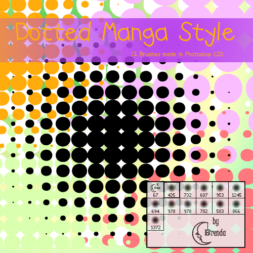 ����� ��� Photoshop - Dotted Manga Style Brushes by Brenda