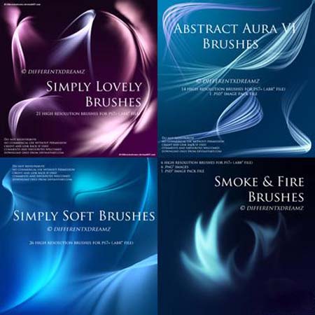 Abstract Photoshop Brushes - 4 Sets