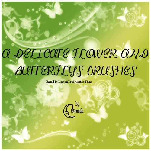 ����� ��� Photoshop - Butterfly and Flowers Brushes by Brenda
