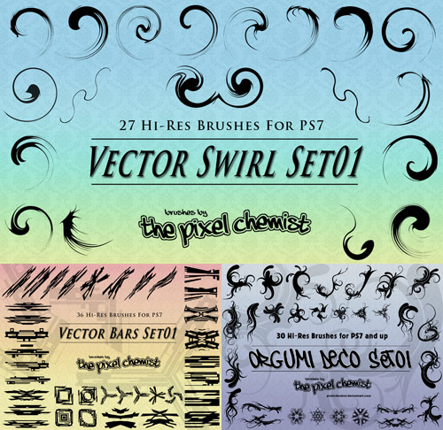 Vector Swirl Bars and Deco Brushes