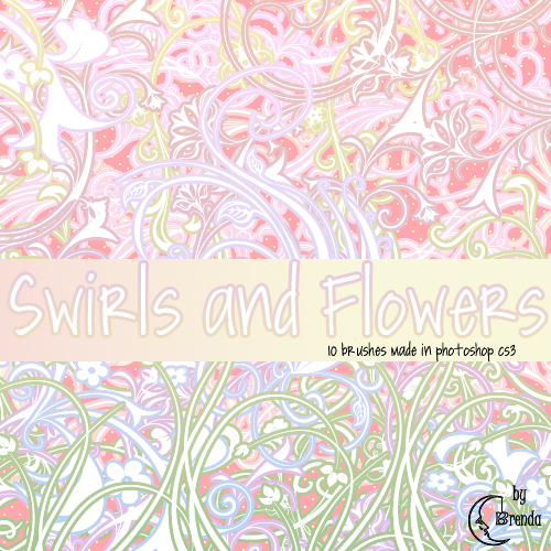 ����� ��� Photoshop - Swirls and Flowers Brushes by Brenda
