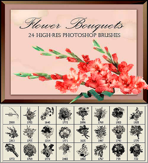 ����� ������� - ��������� ������ / Brushes Photoshop - Flower bouquets
