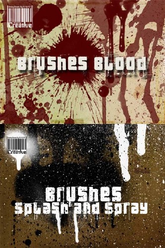 Blood, Splashes and Spray Photoshop Brushes