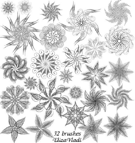 High-definition perfect flower PS brushes