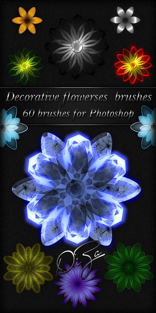 Decorative flowerses brushes