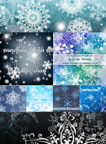 ����� ��� Photoshop - Snowflakes Brush Pack