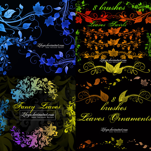 Leaves brushes by Lileya