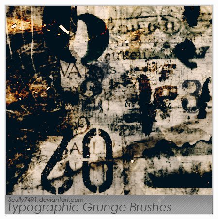 Typographic Grunge Brushes For Photoshop