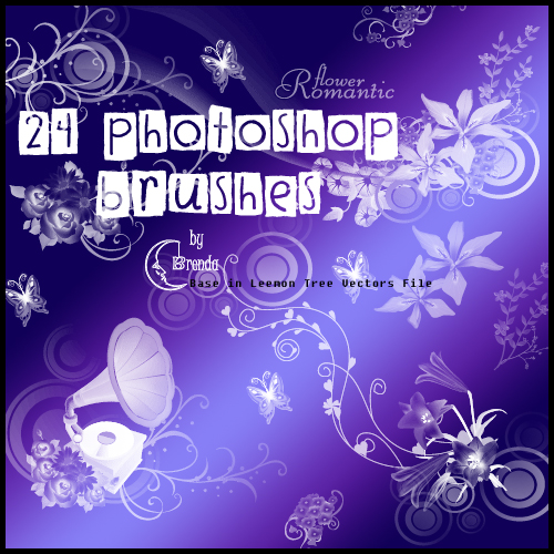 ����� ��� Photoshop - Romantic Flower Brushes by Brenda