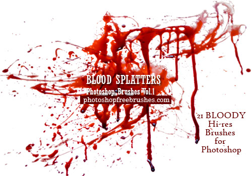 21 Blood Splatter Photoshop Brushes Part 1