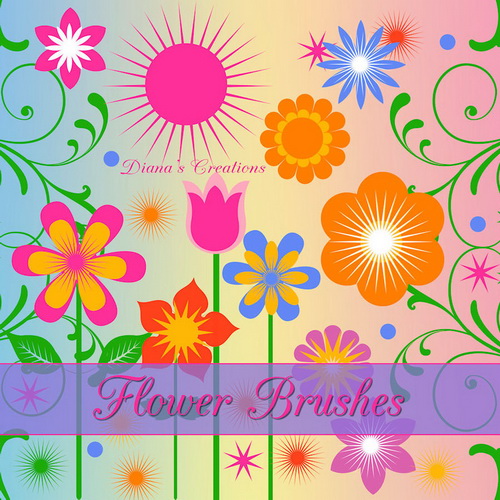 Decorative  &amp; Flower Brushes by Diana Creations  ������������ ����� - �����