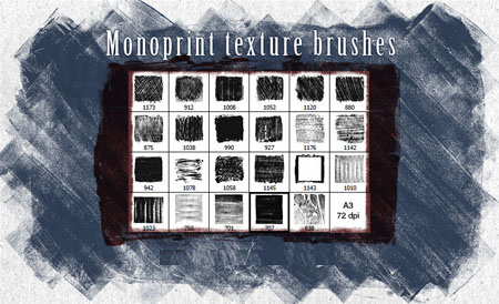 Monoprint Texture Brushes