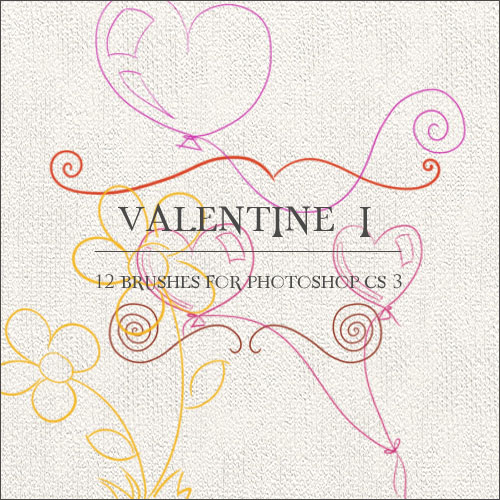 12 Valentine Brushes for Photoshop
