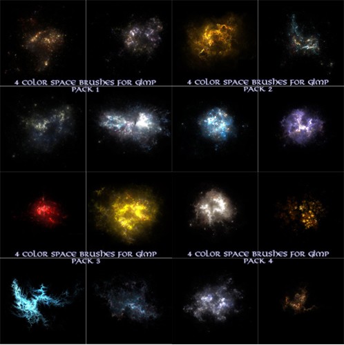 High definition universe Star GIMP brush pack