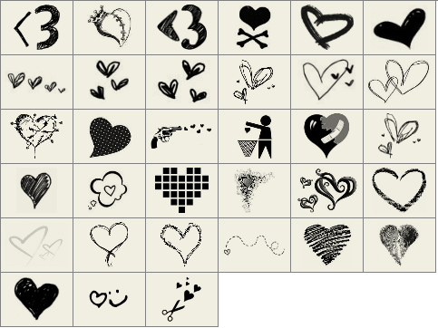 ����� ��� Photoshop - Heart Brushes II