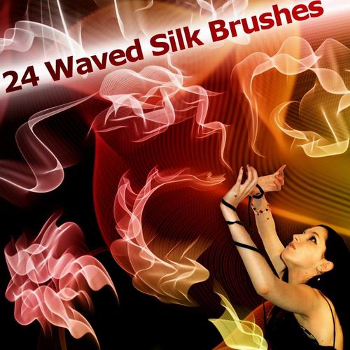 24 waved silk brushes