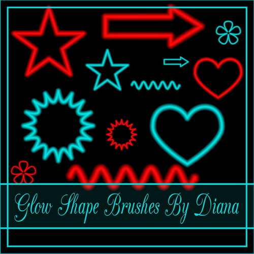 Neon Glowing Shape Brushes 1 by Diana Creations  ���������� �������� �����