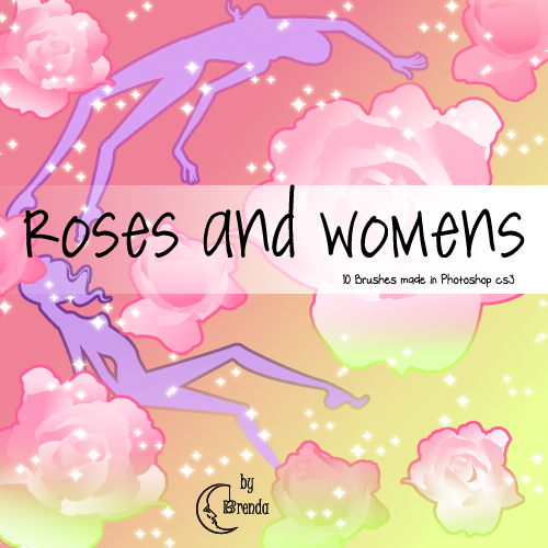 ����� ��� Photoshop - Roses and Women Brushes by Brenda