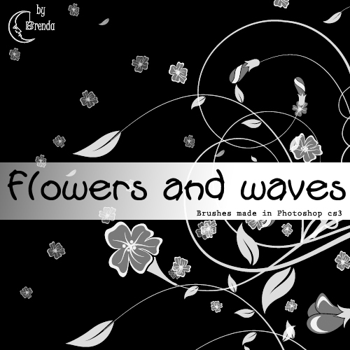 ����� ��� Photoshop - Flowers and Waves by Brenda