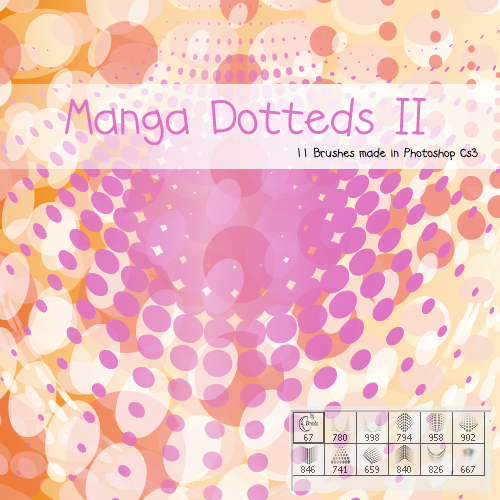 ����� ��� Photoshop - Dotted Manga Style II Brushes by Brenda