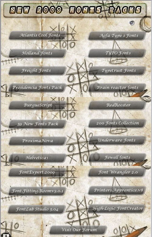 New 2009 Fonts Packs AIO