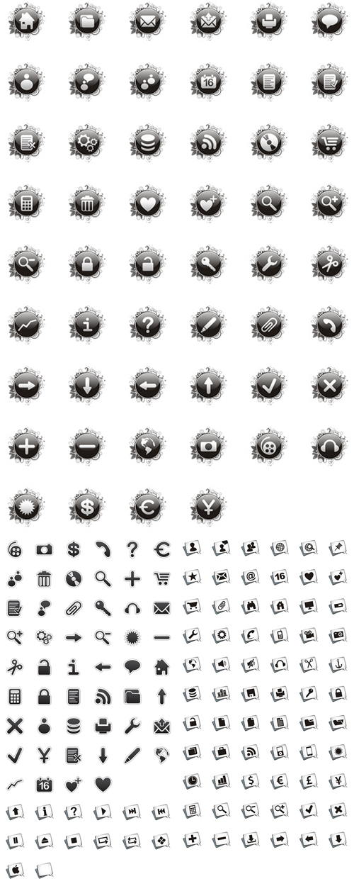 Icons for web designer Blossom, Balloonica, Stickers
