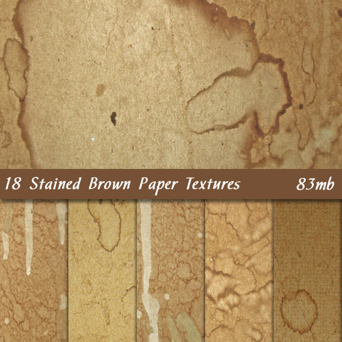  18 Stained Brown Paper Textures