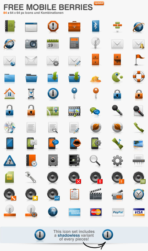 Mobile Berries Icon Set