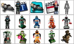 Retro Robots. ������ � ������� PNG