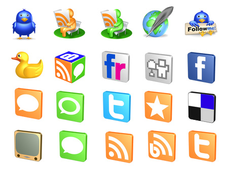 ������ 3D social icons