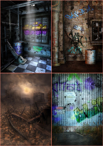 Подложки для фото - Городские развалины (Часть 2) Подложки для фото - Городские развалины (Часть 2)