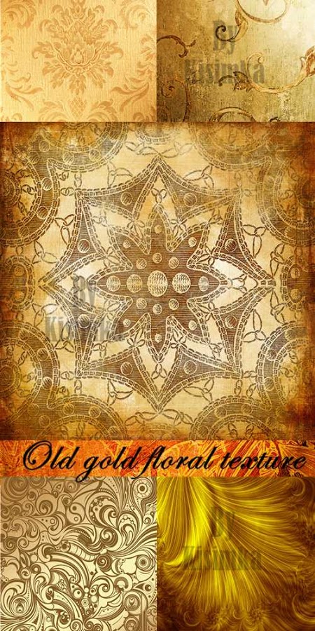 Stock Photo: Old gold floral texture Stock Photo: Old gold floral texture