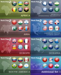 World Flags 2 &amp; Additional Set 1. ������ � ������� ICO, PNG