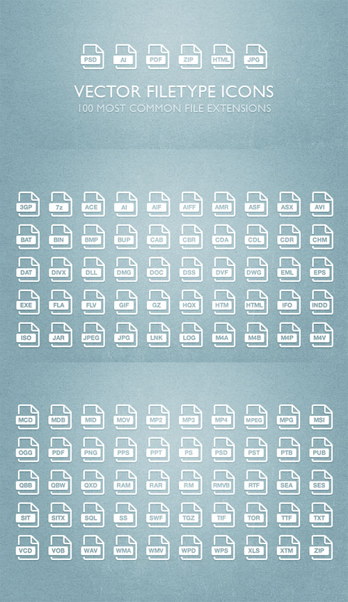 MediaLoot - 100 Vector Filetype Icons MediaLoot - 100 Vector Filetype Icons