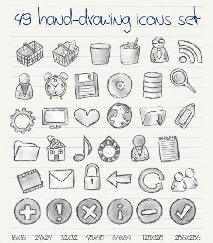 49 Hand Drawn Icons